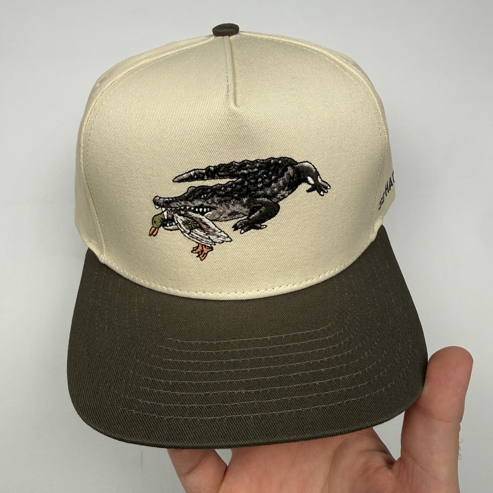 Southern Shirt Co Hat Cap Snap Back One Size Beige Alligator Duck Hunting Mens